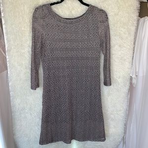 Lucky Brand Gray Sliver Knit Dress Size Small